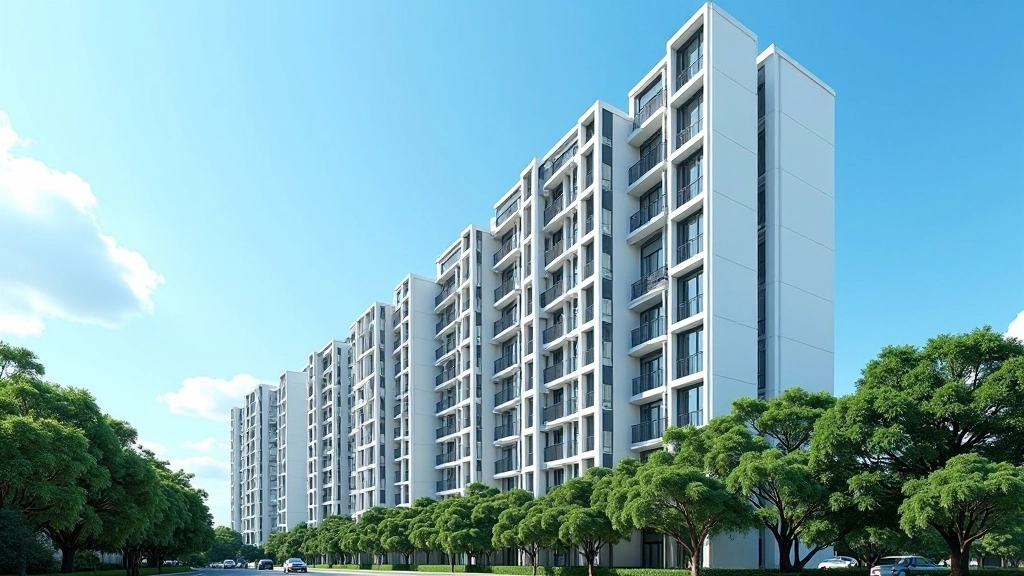 Apartment building in Pasir Ris with modern architectural design and bright natural lighting